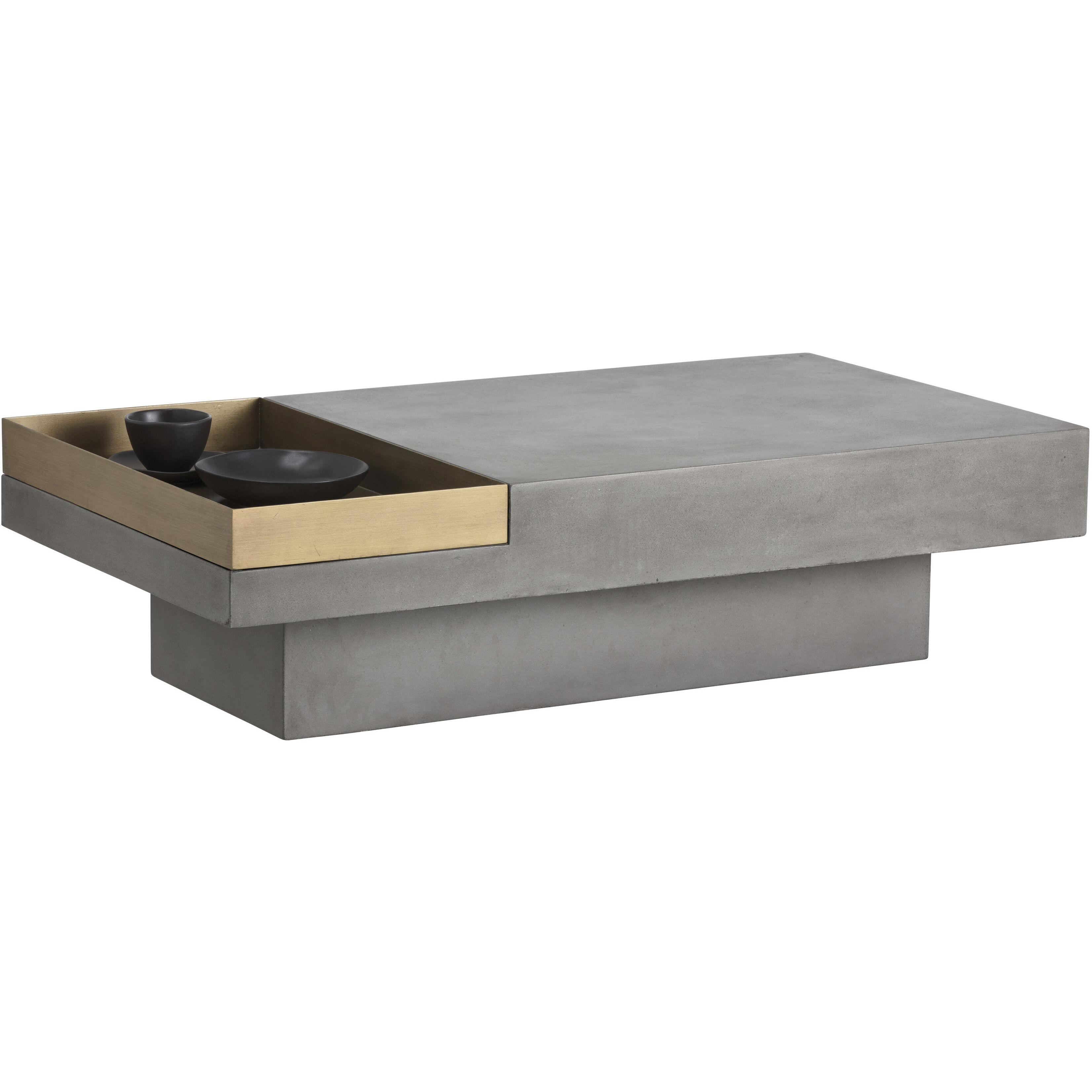 Quill 51 X 27.5 inch Grey / Antique Brass Coffee Table